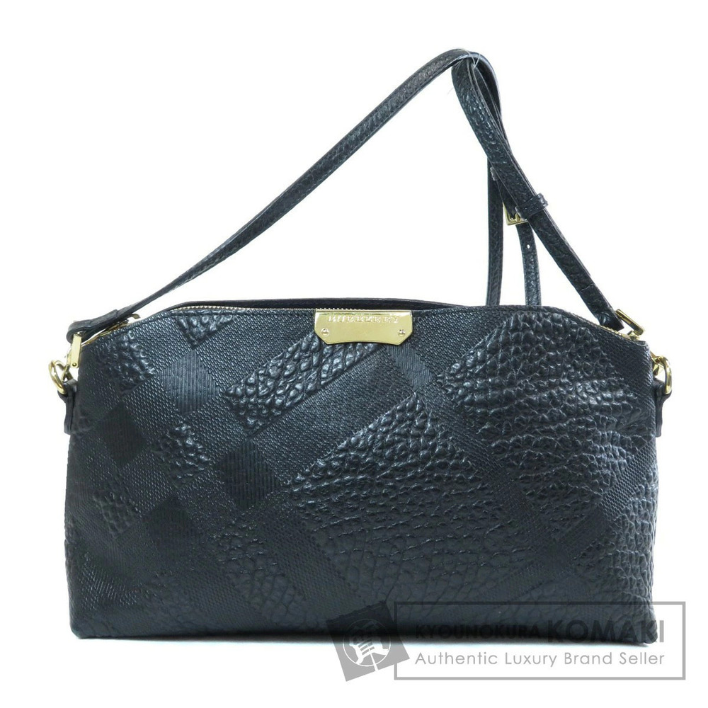 Burberry logo motif shoulder bag leather